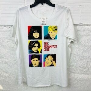 NWT THE BREAKFAST CLUB white short sleeve cotton shirt size 1X & 2X